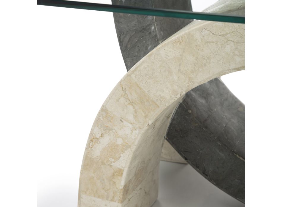 Table basse moderne en pierre et verre - Austin Viadurini