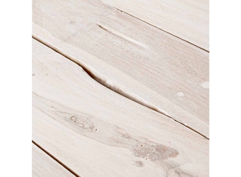 Table basse moderne Homemotion en branches de teck blanchi - Bambo Viadurini