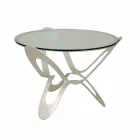 Table Basse Moderne en Verre et Fer Made in Italy - Noël Viadurini