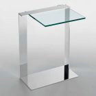 Table Basse Moderne en Métal et Verre Fumé ou Transparent Fabriquée en Italie - Teilor Viadurini