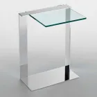 Table Basse Moderne en Métal et Verre Fumé ou Transparent Fabriquée en Italie - Teilor Viadurini
