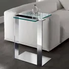 Table Basse Moderne en Métal et Verre Fumé ou Transparent Fabriquée en Italie - Teilor Viadurini