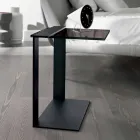 Table Basse Moderne en Métal et Verre Fumé ou Transparent Fabriquée en Italie - Teilor Viadurini