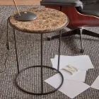 Table basse ronde moderne en métal et marbre de haute qualité - Raphael Viadurini