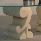 Table basse ovale pierre vivante et design cristal Arachné-S Viadurini