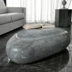 Table Basse Ovale en Pierre Fossile Moderne - Avenue Viadurini
