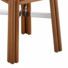 Table basse d'extérieur en bois naturel ou noir, 2 tailles - Suzana Viadurini