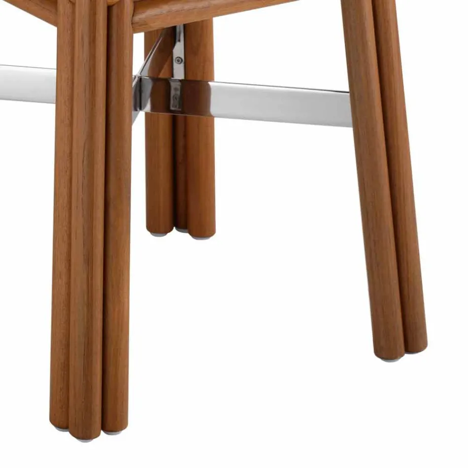 Table basse d'extérieur en bois naturel ou noir, 2 tailles - Suzana Viadurini