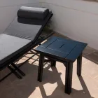 Table basse d'extérieur en bois naturel ou noir, 2 tailles - Suzana Viadurini