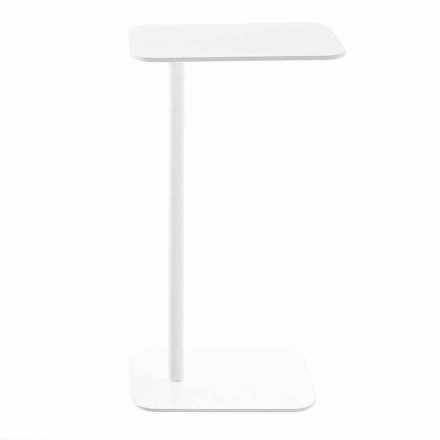 Table basse de table moderne en chêne et métal blanc - Adelaide Viadurini