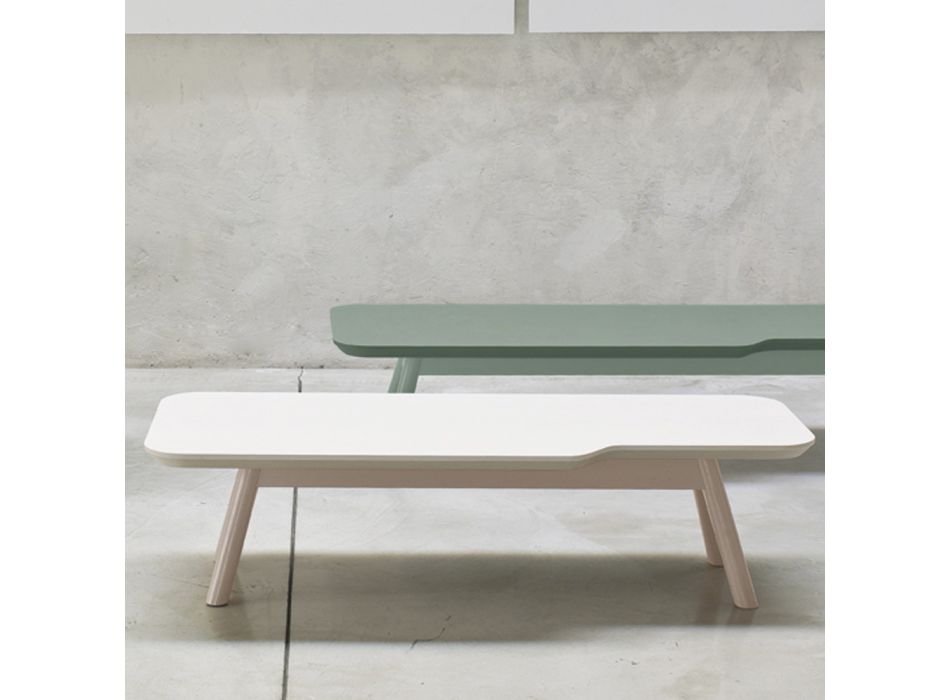 Table basse fine en bois de frêne massif fabriquée en Italie - Ulma Viadurini