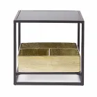 Table basse carrée Homemotion avec plateau en verre - Sigismondo Viadurini