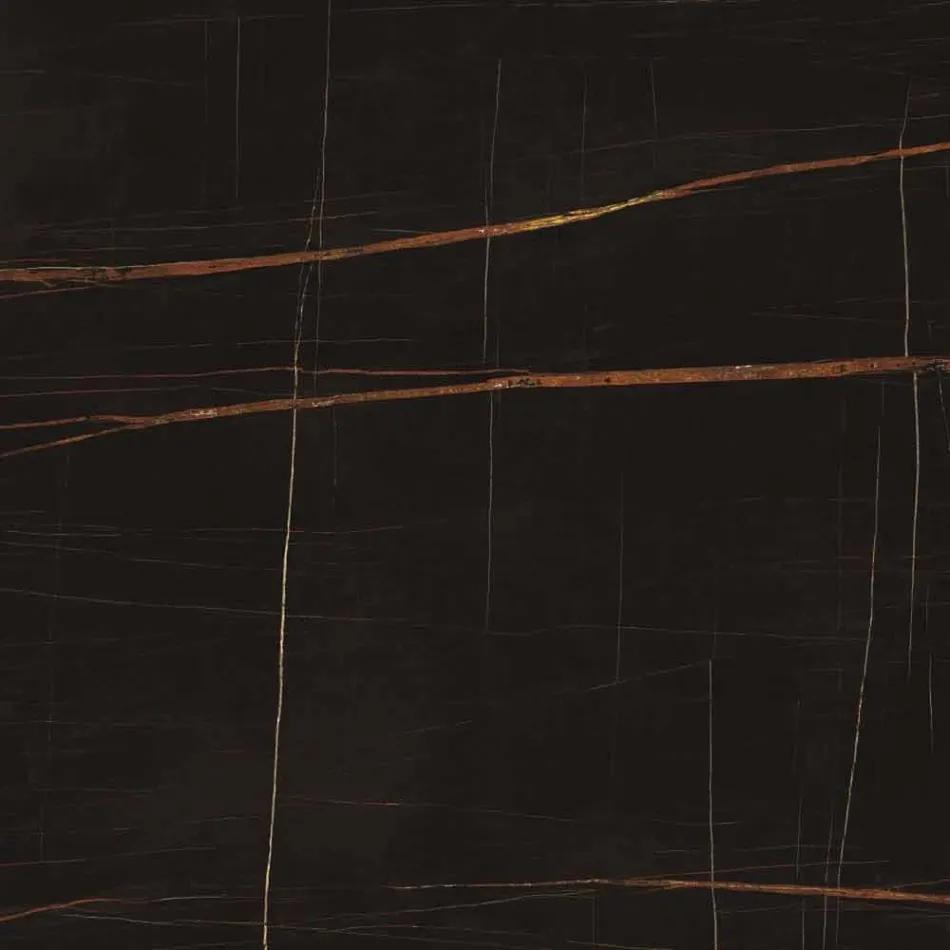 Table basse carrée en grès avec base en métal Made in Italy - Albert Viadurini