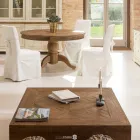 Table Basse Carrée en Bois Tropical Recyclé - Slide Viadurini