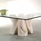 Table basse carrée café à petra et cristal, design moderne Kos Viadurini