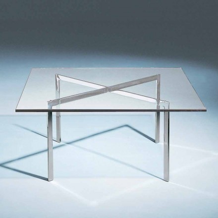 Table basse carrée en verre trempé fabriquée en Italie - Madrid Viadurini