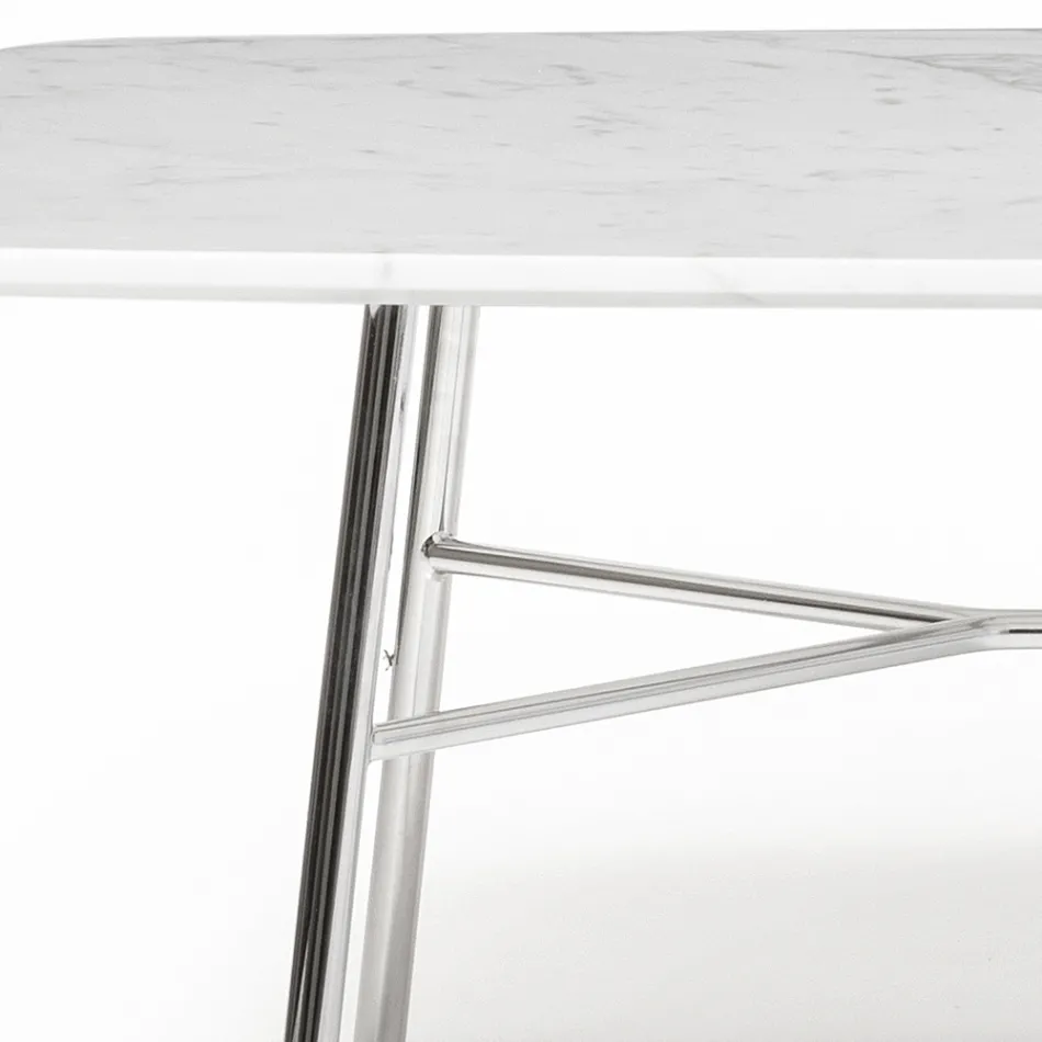 Table basse rectangulaire avec plateau en marbre Made in Italy - Makino Viadurini