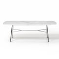 Table basse rectangulaire avec plateau en marbre Made in Italy - Makino