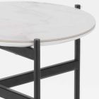 Table basse ronde en céramique et métal au design moderne - Gaduci Viadurini