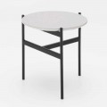 Table basse ronde en céramique et métal au design moderne - Gaduci