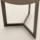 Table basse ronde avec plateau en cristal Made in Italy - Indio Viadurini