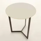 Table basse ronde avec plateau en cristal Made in Italy - Indio Viadurini