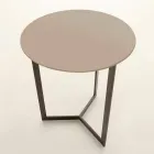 Table basse ronde avec plateau en cristal Made in Italy - Indio Viadurini