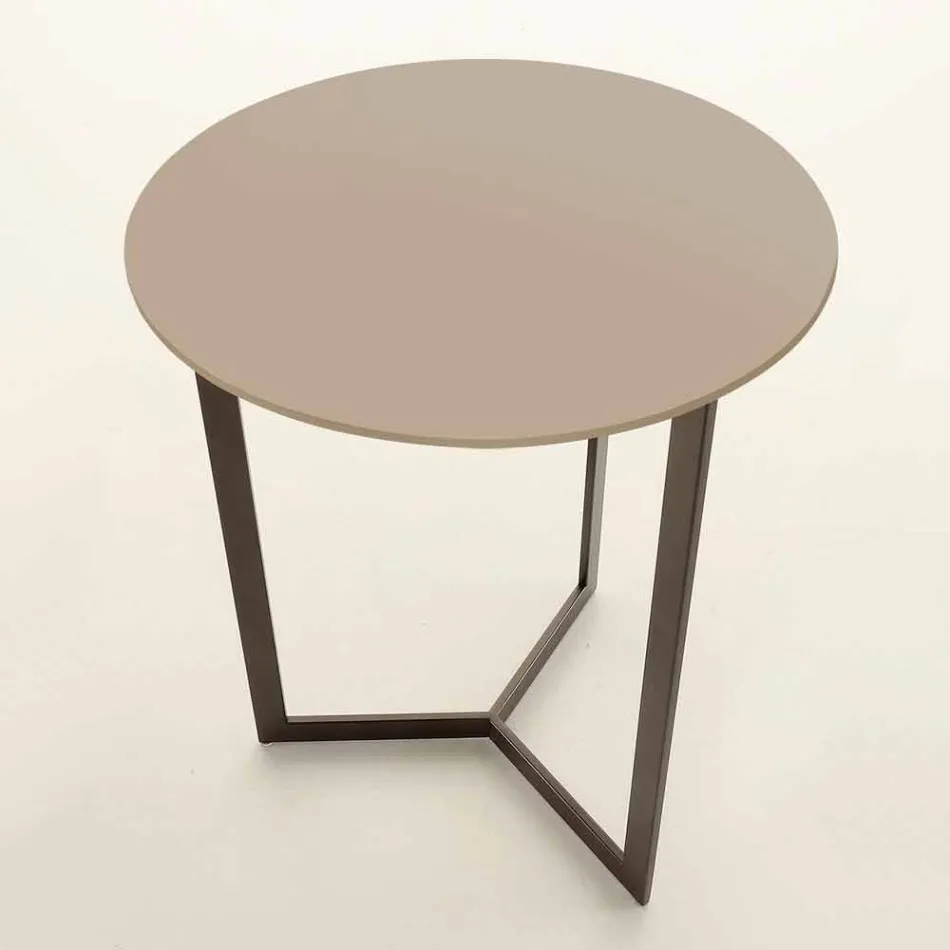 Table basse ronde avec plateau en cristal Made in Italy - Indio Viadurini