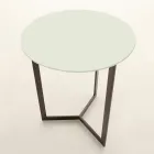 Table basse ronde avec plateau en cristal Made in Italy - Indio Viadurini