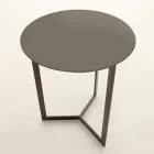 Table basse ronde avec plateau en cristal Made in Italy - Indio Viadurini