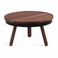 Table basse design ronde en bois massif et métal - Salerno