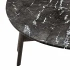 Table basse ronde en marbre et bois de hêtre Made in Italy - Daniela Viadurini