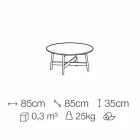 Table basse ronde en marbre et bois de hêtre Made in Italy - Daniela Viadurini