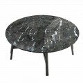 Table basse ronde en marbre et bois de hêtre Made in Italy - Daniela