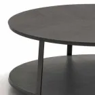 Table basse ronde en MDF avec structure en métal Made in Italy - Aloe Viadurini