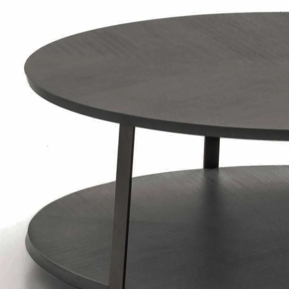 Table basse ronde en MDF avec structure en métal Made in Italy - Aloe Viadurini