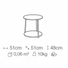 Table basse ronde en MDF avec structure en métal Made in Italy - Aloe Viadurini