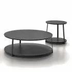 Table basse ronde en MDF avec structure en métal Made in Italy - Aloe Viadurini