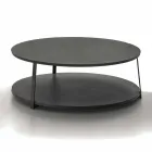 Table basse ronde en MDF avec structure en métal Made in Italy - Aloe Viadurini