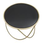 Table basse ronde en verre noir et fer finition dorée - Rebel Viadurini
