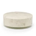 Table basse ronde moderne en pierre fossile - Vermont Viadurini