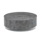 Table basse ronde moderne en pierre fossile - Vermont Viadurini