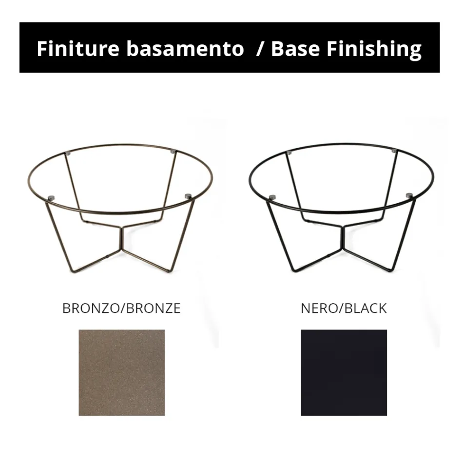 Table basse ronde en grès et acier Made in Italy - Paini Viadurini