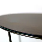 Table basse ronde en grès et acier Made in Italy - Paini Viadurini