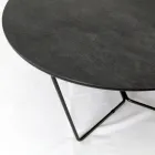 Table basse ronde en grès et acier Made in Italy - Paini Viadurini
