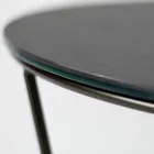 Table basse ronde en grès et acier Made in Italy - Paini Viadurini