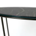 Table basse ronde en grès et acier Made in Italy - Paini Viadurini