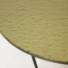 Table basse ronde en verre et acier Made in Italy - Paini Viadurini