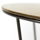 Table basse ronde en verre et acier Made in Italy - Paini Viadurini