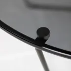 Table basse ronde en verre et acier Made in Italy - Paini Viadurini